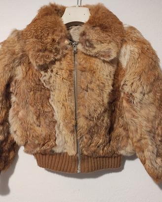 Giacca bomber in pelliccia bambino vintage anni 80