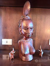 2 sculture africane in legno vintage