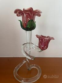 Candelabro artistico in vetro di Murano