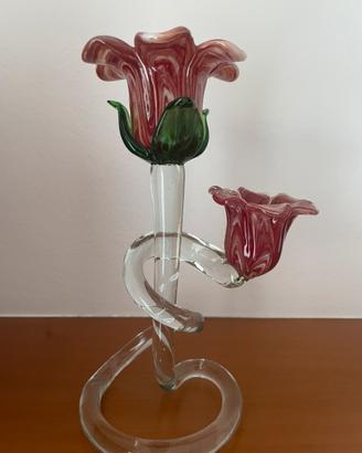 Candelabro artistico in vetro di Murano