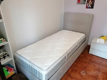 letto contenitore e materasso singolo 