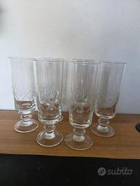 Set 6 Calici Alti / Flute Vintage in Vetro