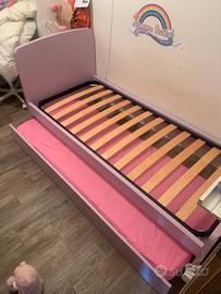 Letto singolo bambina con secondo letto estraibile