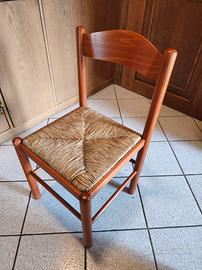 sedie in legno Pisa con seduta in paglia