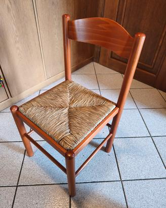 sedie in legno Pisa con seduta in paglia