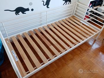 letto singolo IKEA TROMSO metallo bianco panna