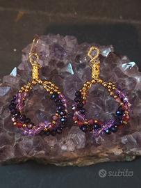 orecchini tre fili biconi attorcigliati 