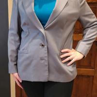 giacca Elegante giacca grigio cenere fatta a mano 