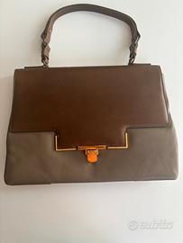 LANVIN Paris Shoulder Bag bicolore brown/raupe