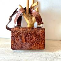 Borsa vintage in coccodrillo anni 70