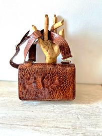 Borsa vintage in coccodrillo anni 70