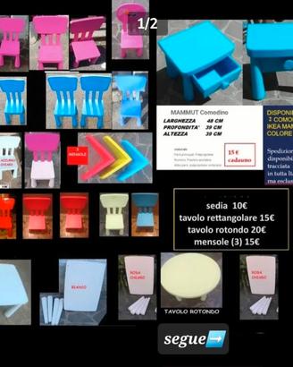 IKEA MAMMUT sedie tavoli sgabello e comodini