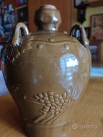 brocca cinese vintage ceramica marrone verdgnola c