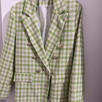 Giacca blazer verde bianca