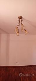 LAMPADARIO VETRO METALLO