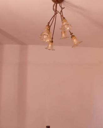 LAMPADARIO VETRO METALLO