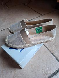 Espadrillas beige dorato donna Venice 37 nuove 