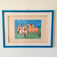 Cesetti "Cavalli e fantini" incisione firmata