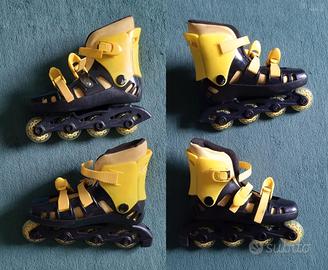 Pattini da bambino taglia 35-36 + casco con luce