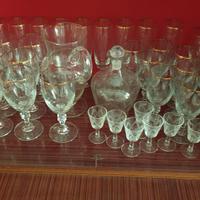 Servizi di calici di cristallo bordati oro 24k