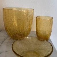 Set accessori bagno da appoggio in vetro