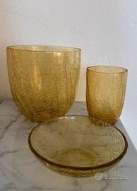 Set accessori bagno da appoggio in vetro