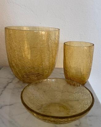 Set accessori bagno da appoggio in vetro