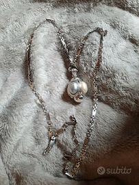 Rara collana vintage anni '60, argento e perle.