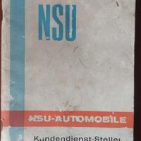 Libretto NSU officine centri assistenza Wankel Ro8