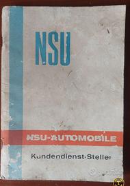 Libretto NSU officine centri assistenza Wankel Ro8