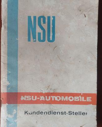 Libretto NSU officine centri assistenza Wankel Ro8