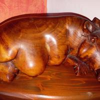 Ippopotamo africano legno massello