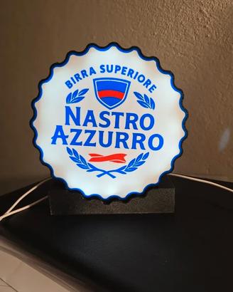 Lampada LED Nastro Azzurro stile tappo birra