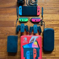 Nintendo Switch OLED + 2 Joycon Extra + Custodia