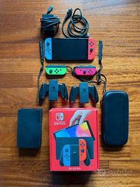 Nintendo Switch OLED + 2 Joycon Extra + Custodia