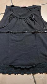 canotta nera con paillettes