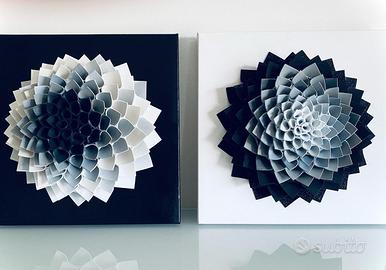 Coppia quadri moderni 3D bicolore