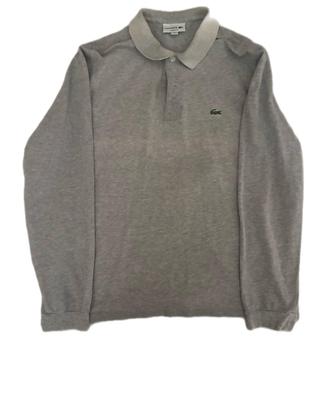 Polo Lacoste a Manica Lunga - Grigio Melange