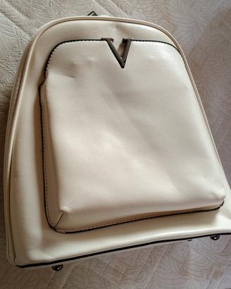 Zaino donna elegante bianco panna con tracolla
