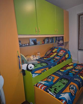 letto a ponte,letto ikea e tavolo con 4 sedie