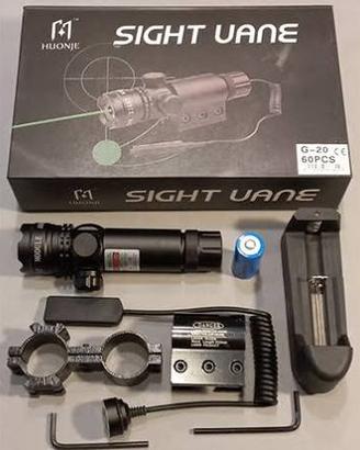 Puntatore mirino laser verde.