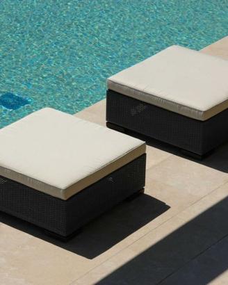 Pouf tavolino da esterni rattan sintetico polietil