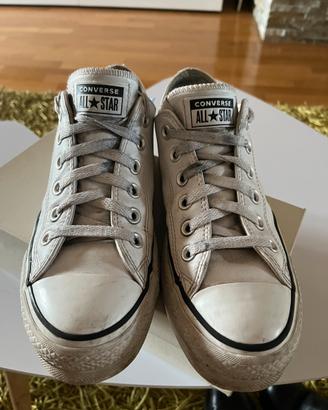 Converse in pelle bianca