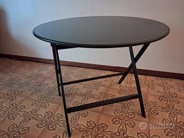 Tavolo rotondo in legno pieghevole