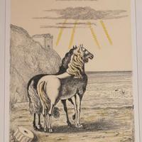 Litografia Giorgio De Chirico - Cavalli Antichi