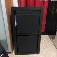 Ikea kallax due cubi nero