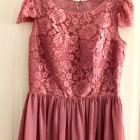 Vestito lungo da cerimonia rosa tg.XL
