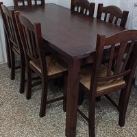 tavolo e 6 sedie in arte povera 