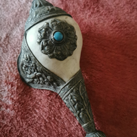 Antica tromba tibetana in argento