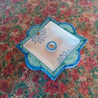 Portacandela in ceramica dipinto a mano